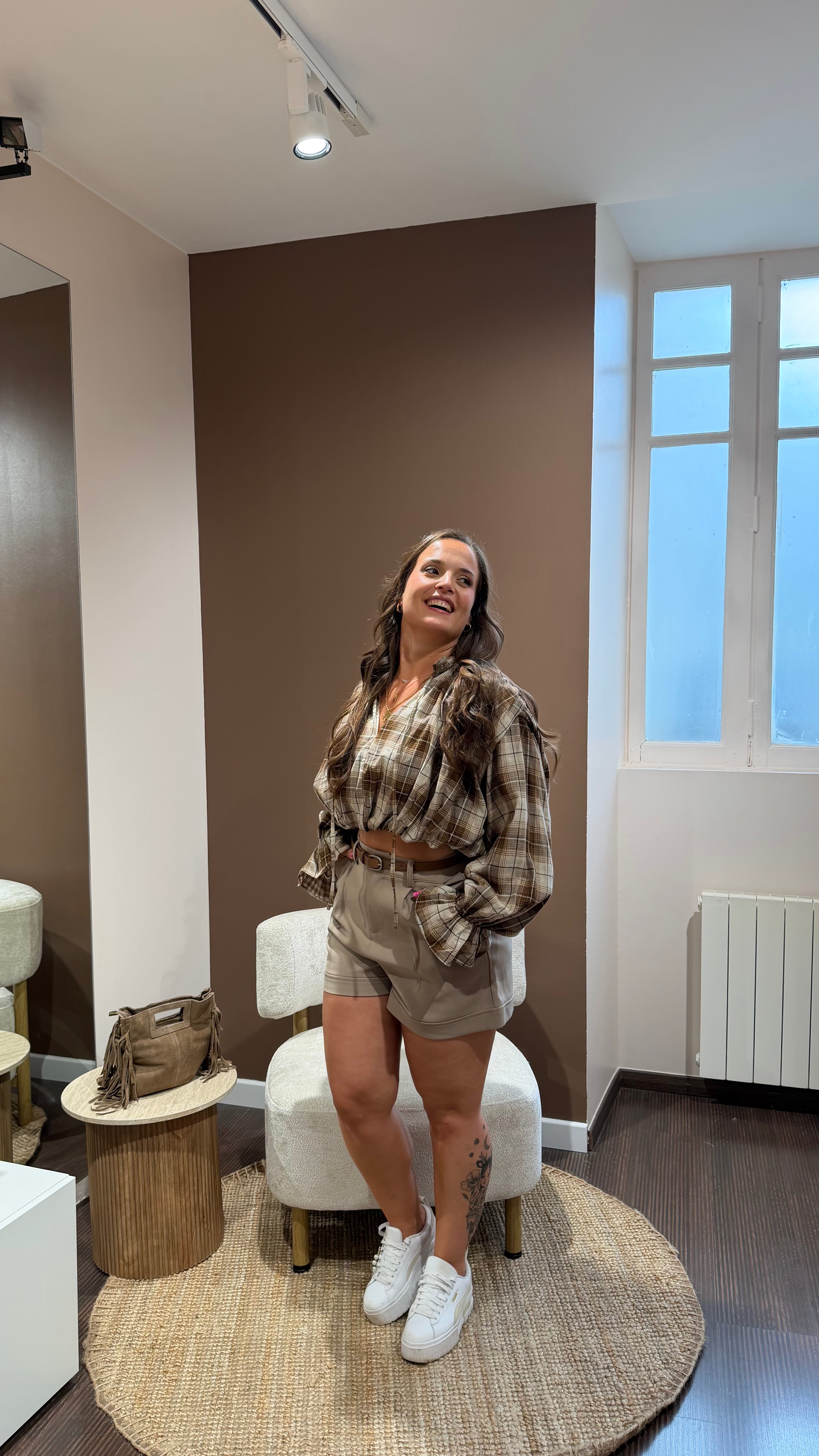 Blouse à carreaux