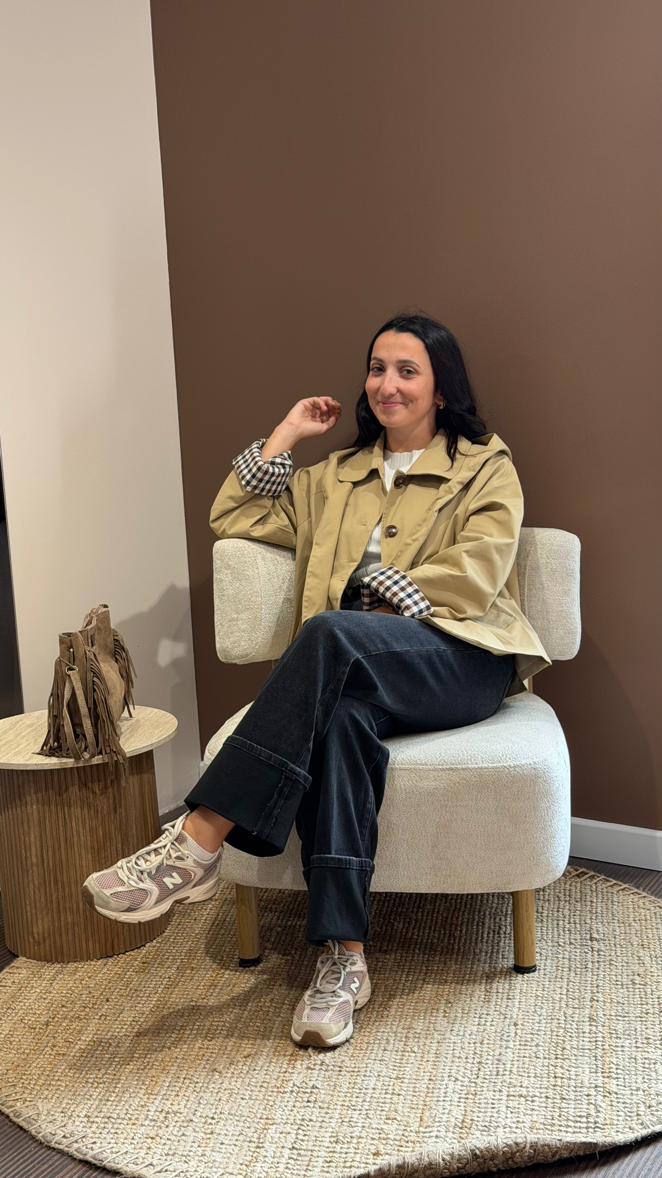 Trench beige capuche