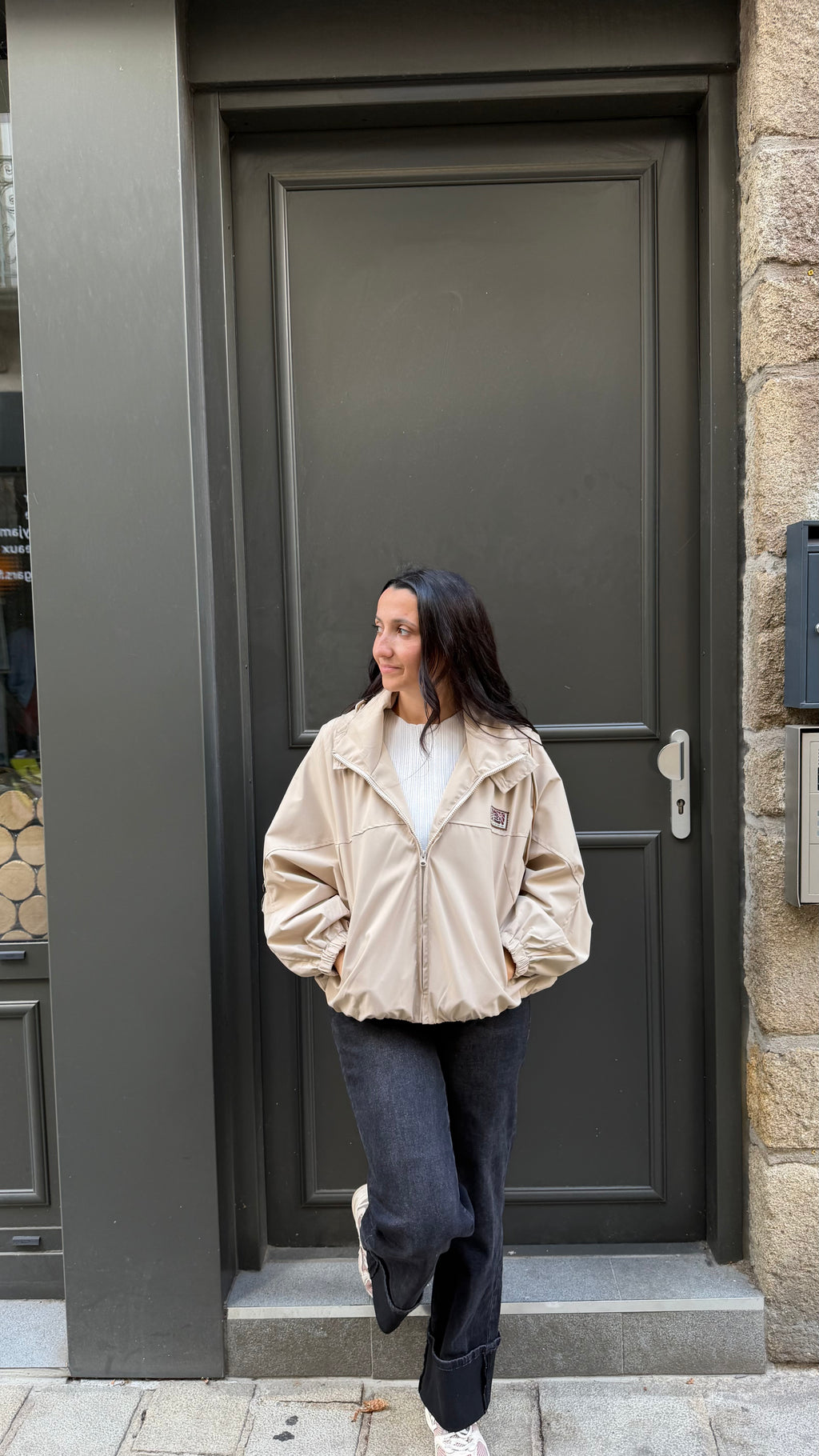 Veste imperméable beige