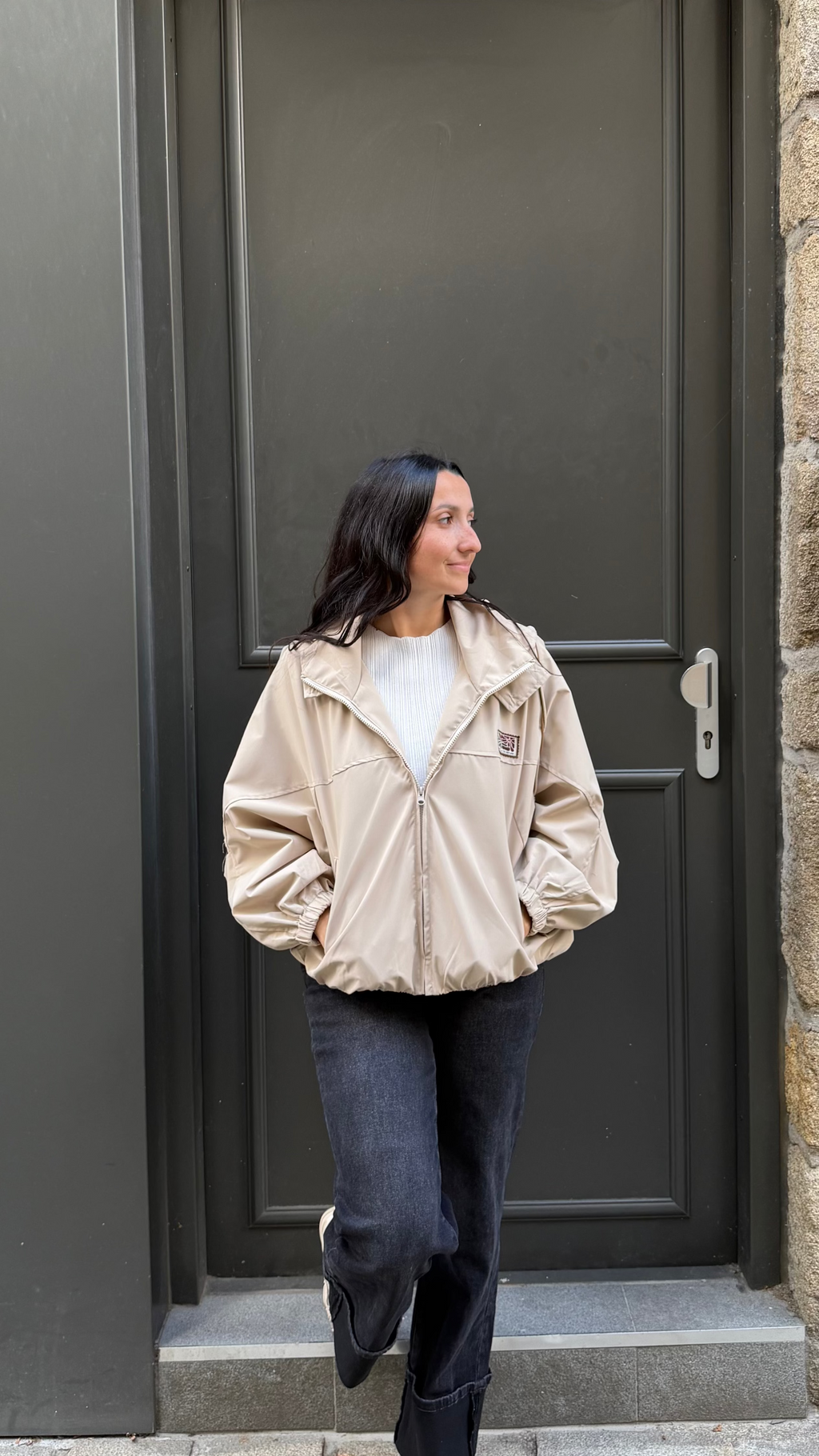 Veste imperméable beige