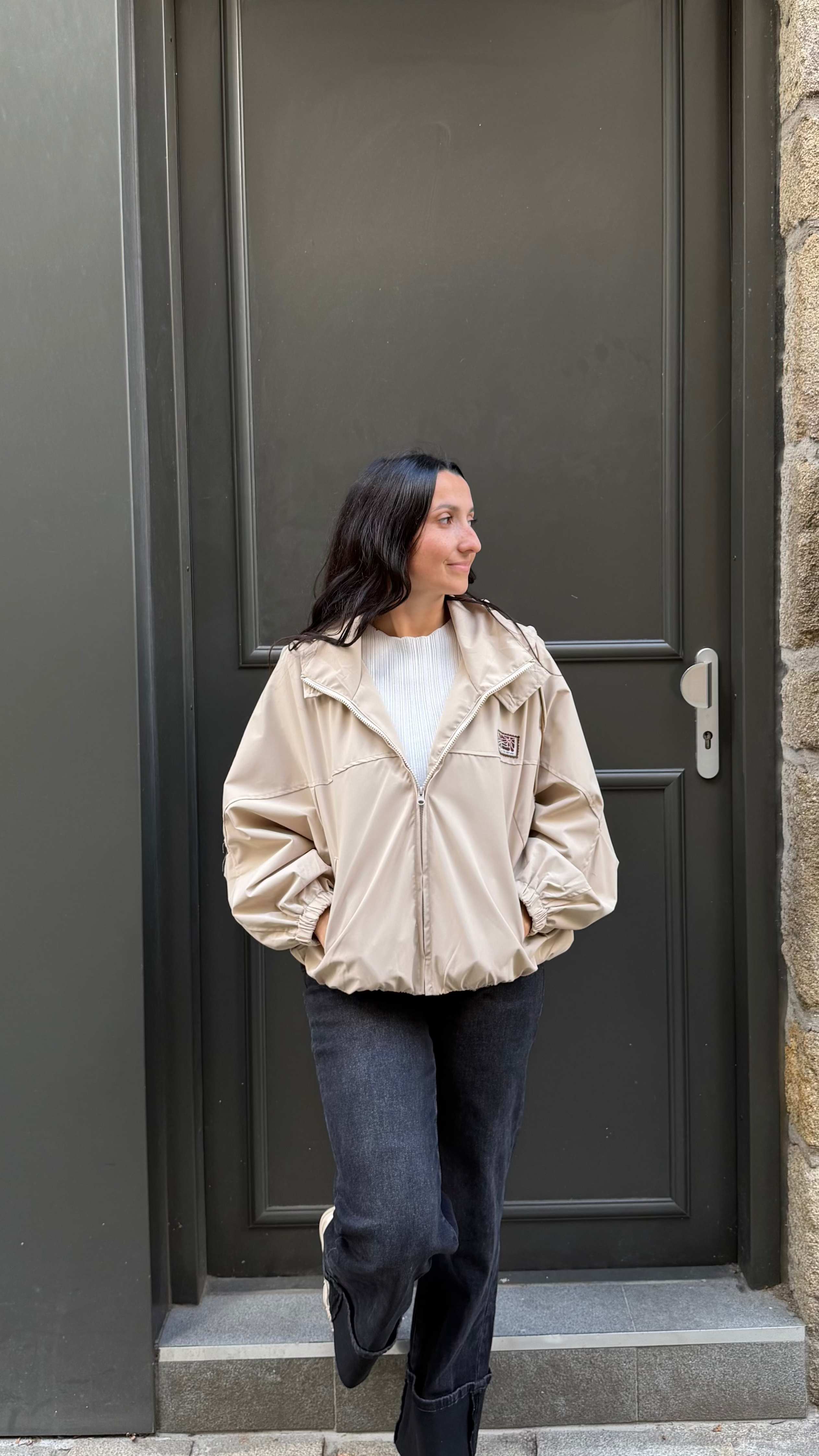 Veste imperméable beige