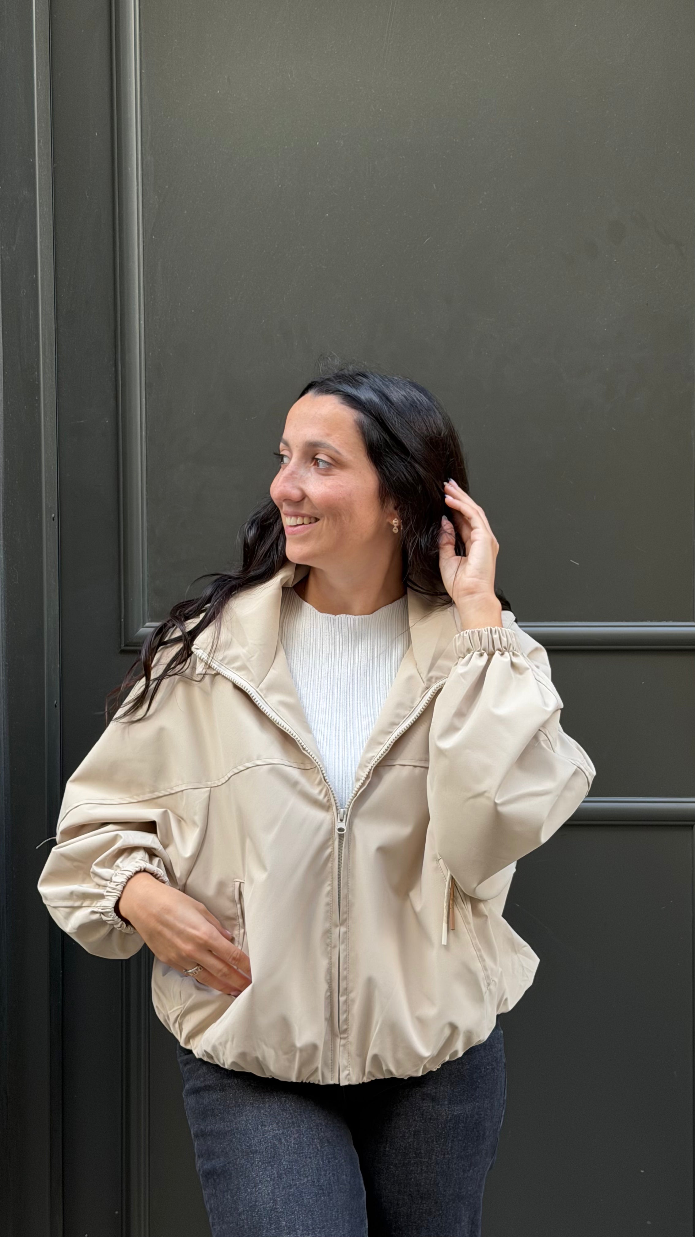 Veste imperméable beige