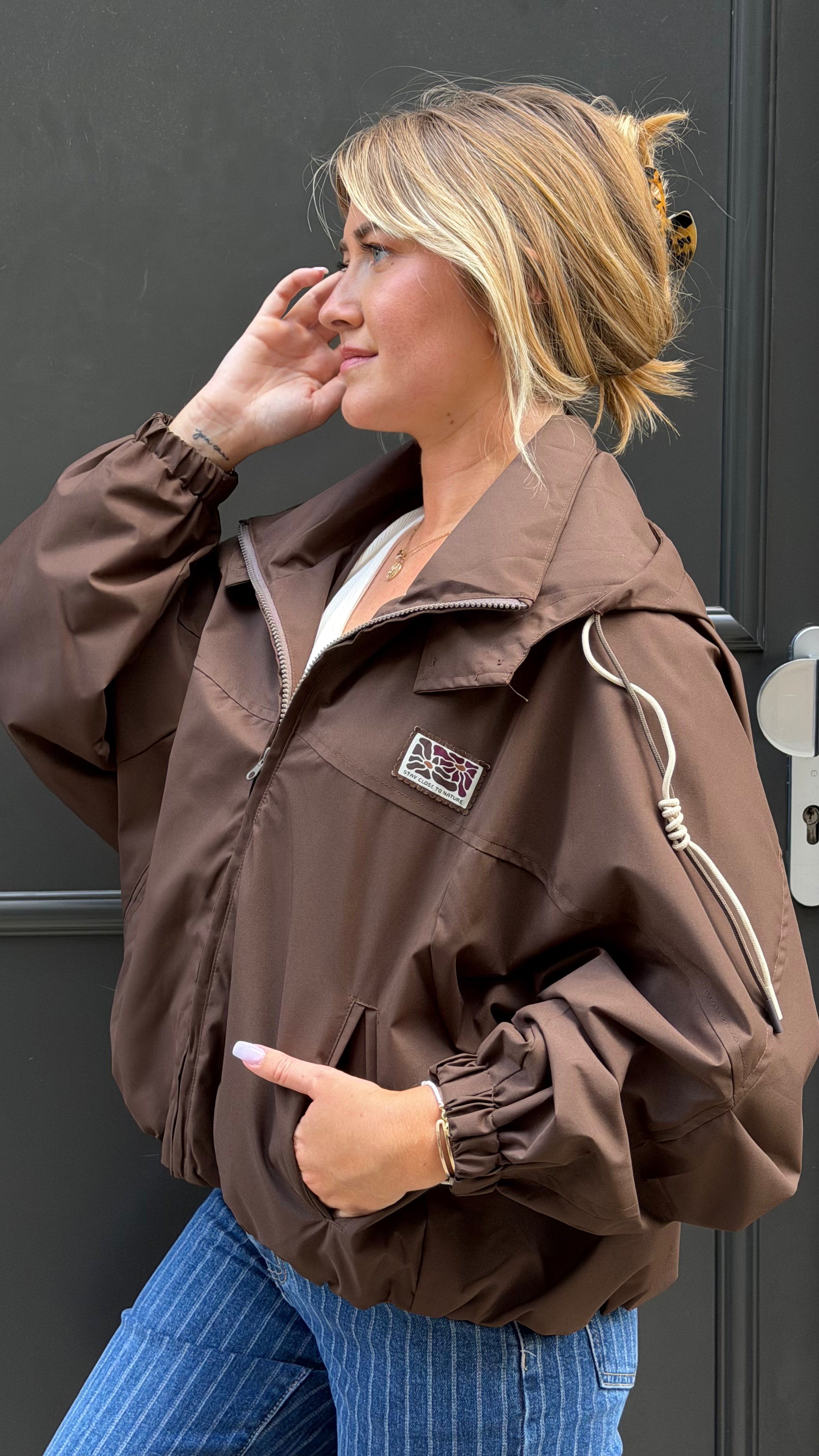 Veste imperméable marron
