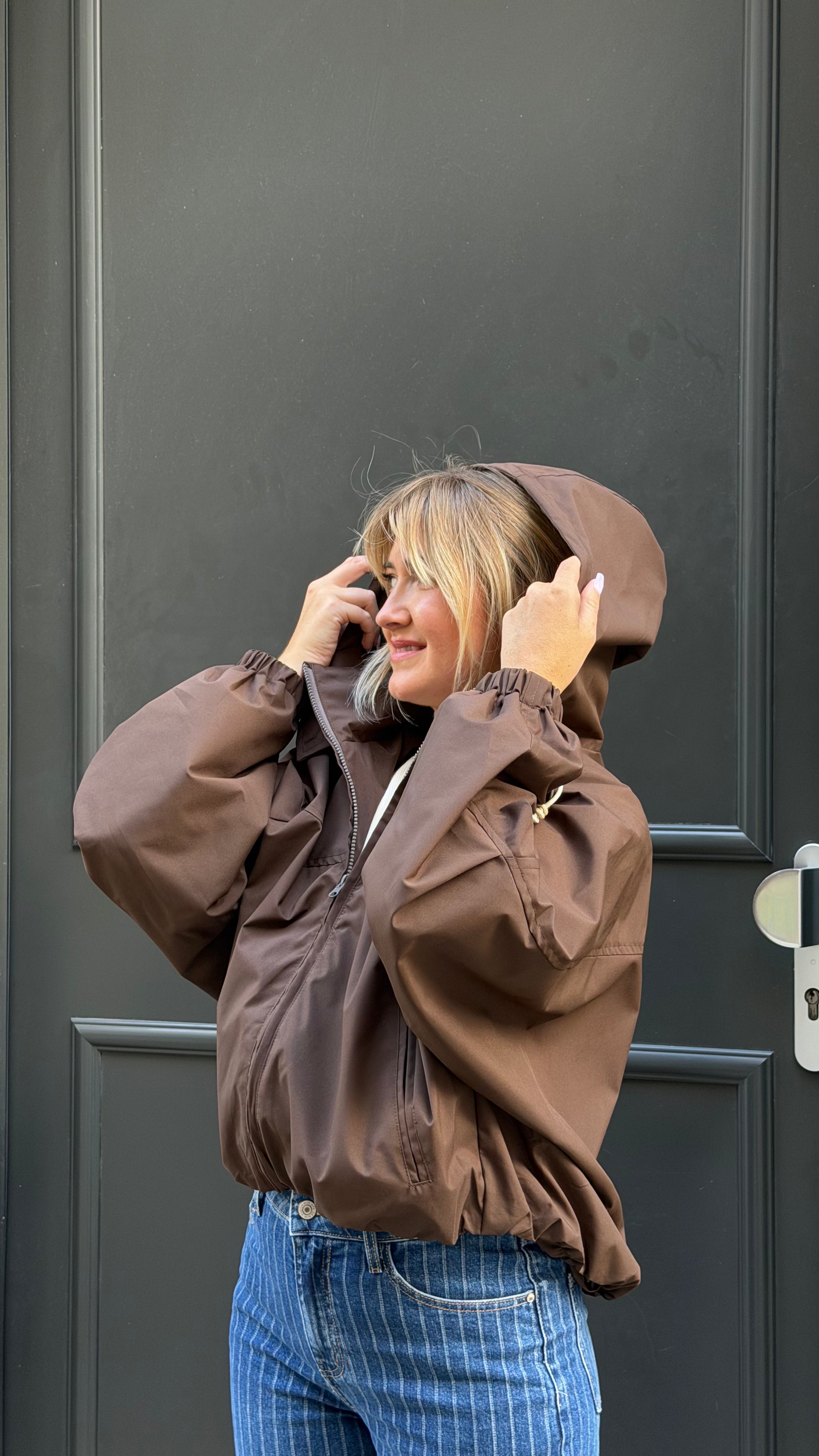 Veste imperméable marron